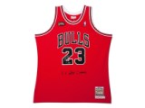 Michael Jordan Autographed & Embroidered Chicago Bulls 1997-98 Red With NBA Finals Patch Authentic Mitchell & Ness Jersey